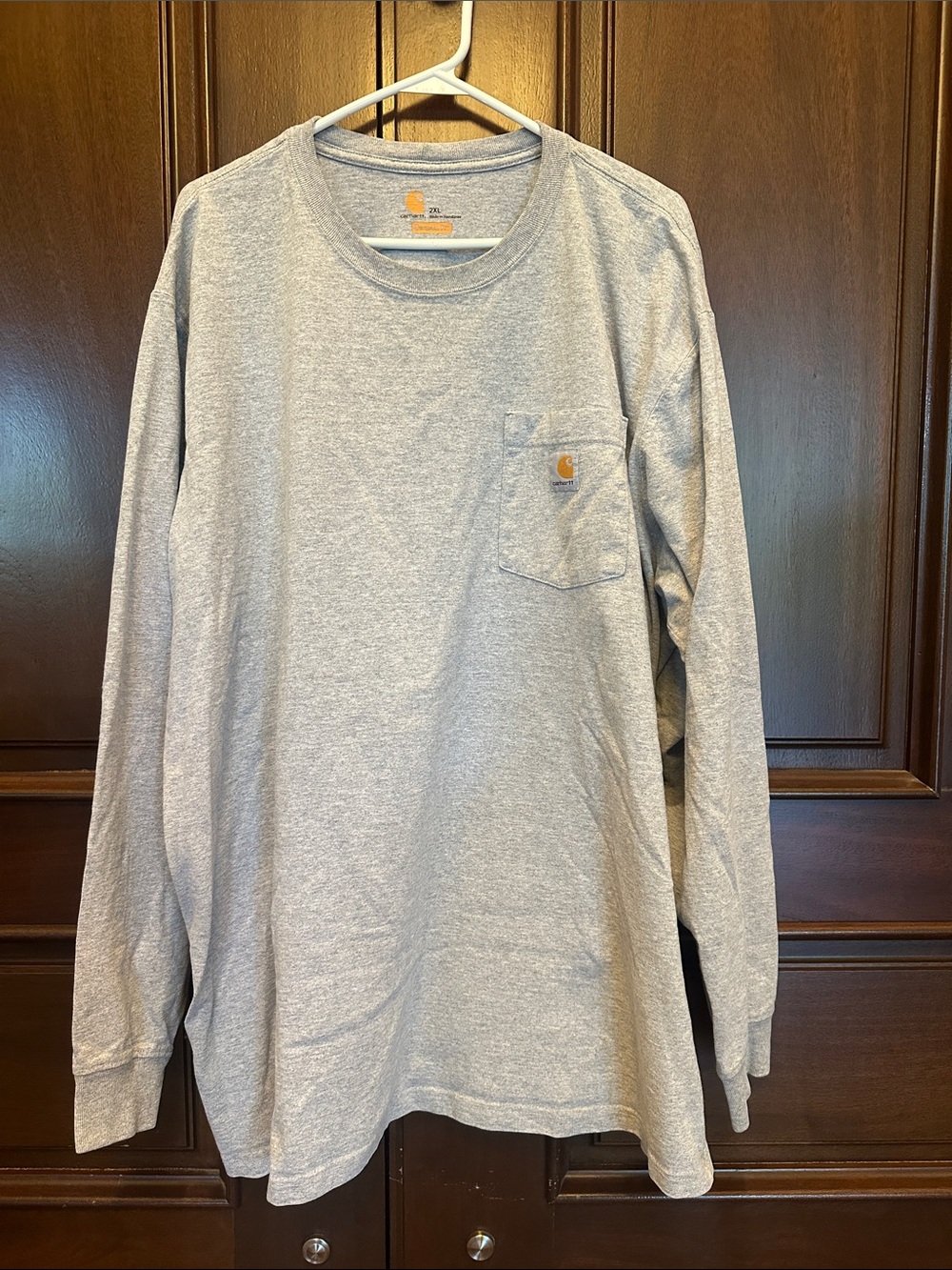 Carhartt Long Sleeve Pocket Tee - Heather Gray